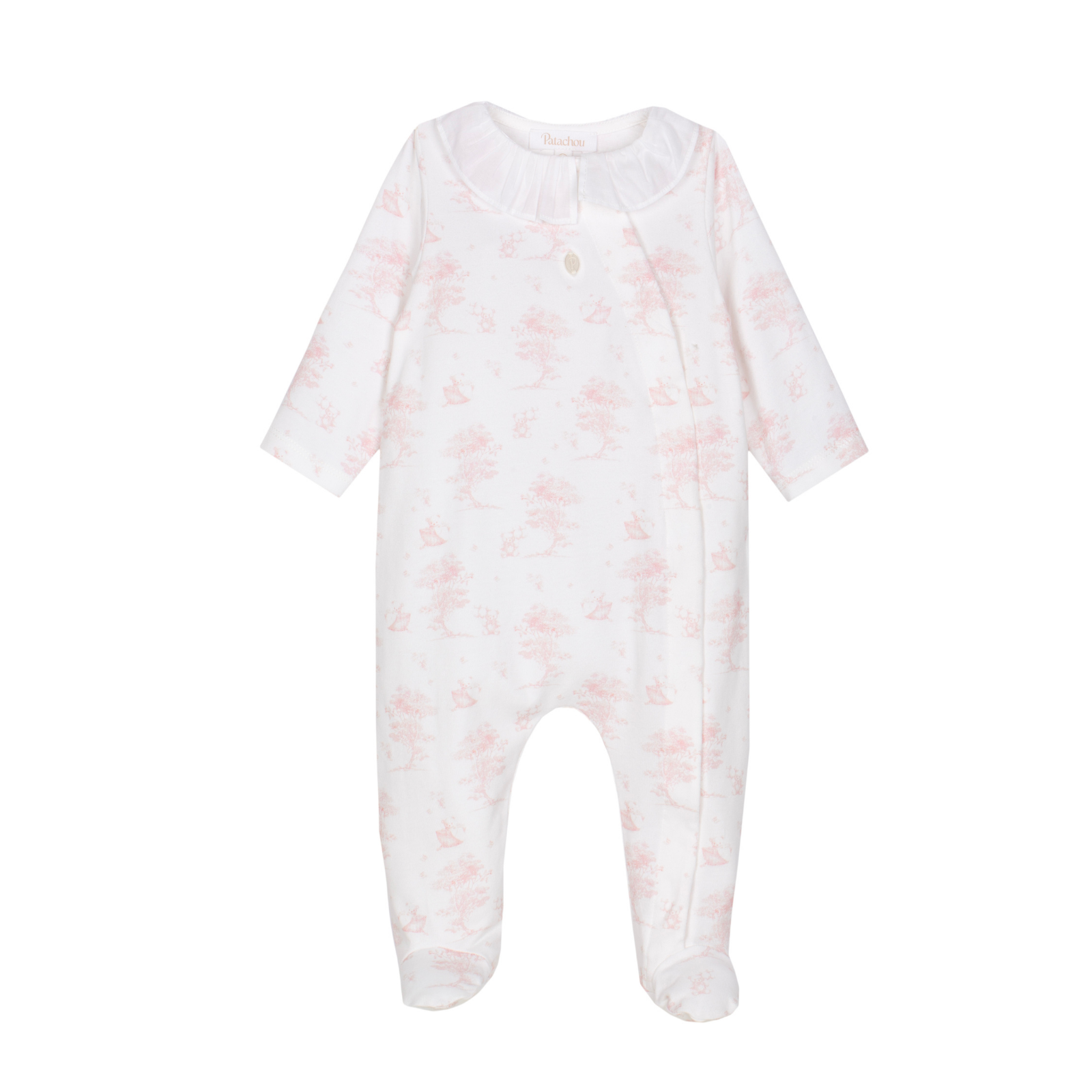 Babygrow em malha para menina cor rosa da Patachou"Basic"