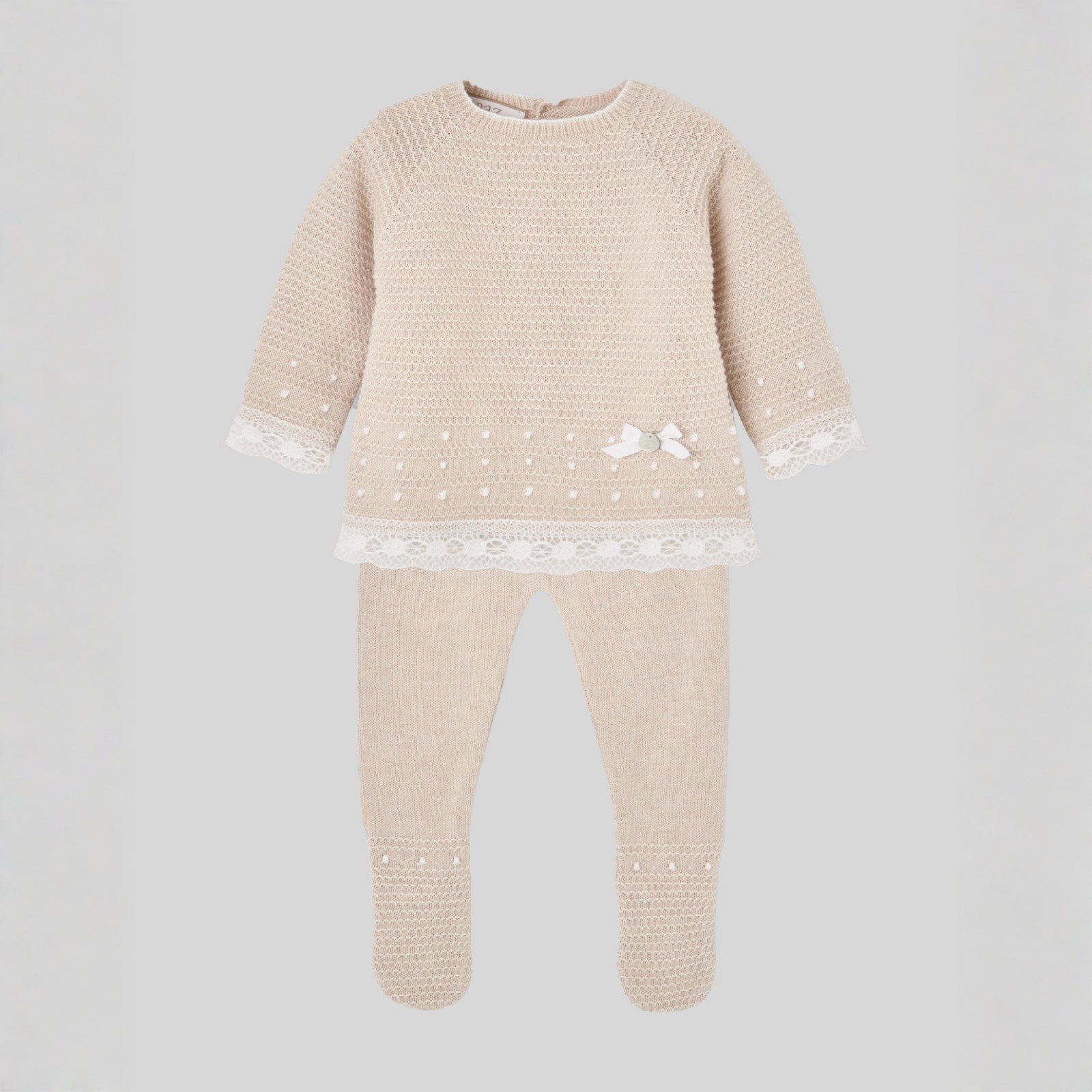 Conjunto recém nascido bege da Paz Rodriguez "Nectar"