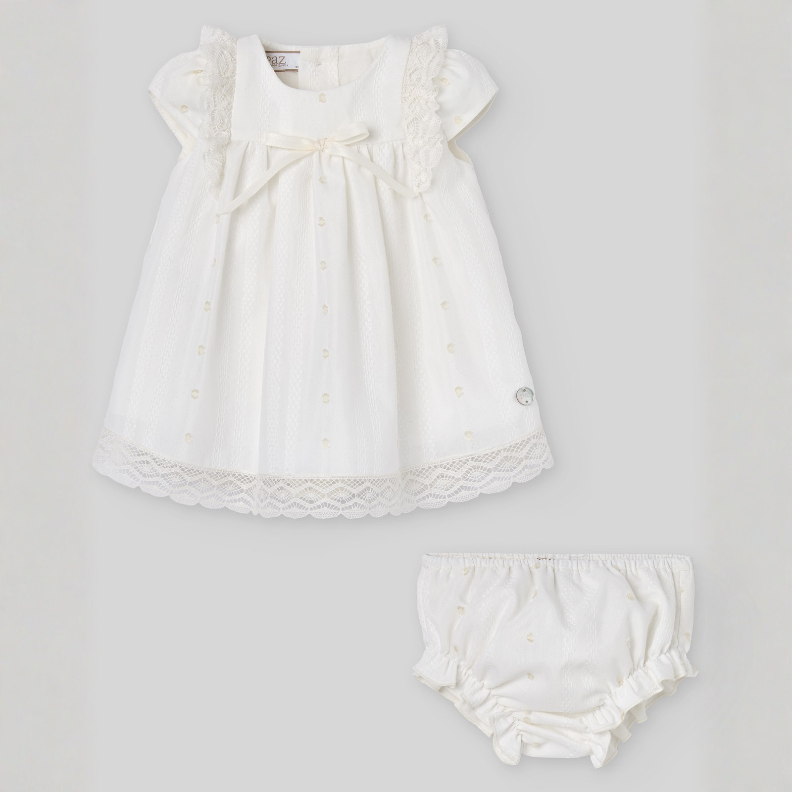 Vestido e tapa fralda pérola cerimónia da Paz Rodriguez "Paz"