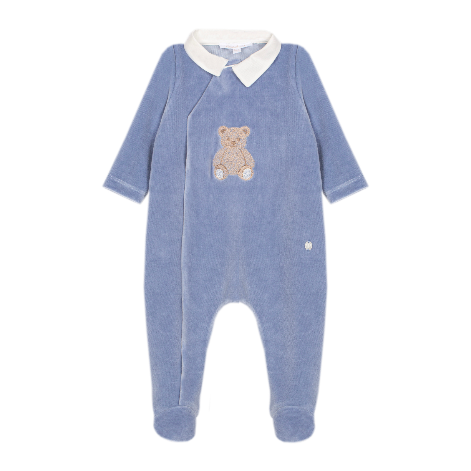 Babygrow azul com ursinho frontal da Patachou "Blue"