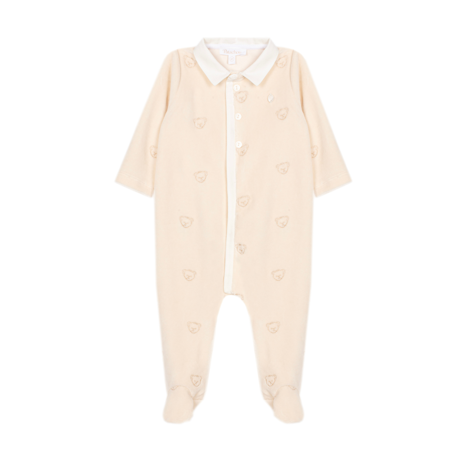 Babygrow cru com bordado de ursinhos da Patachou "Ecru"