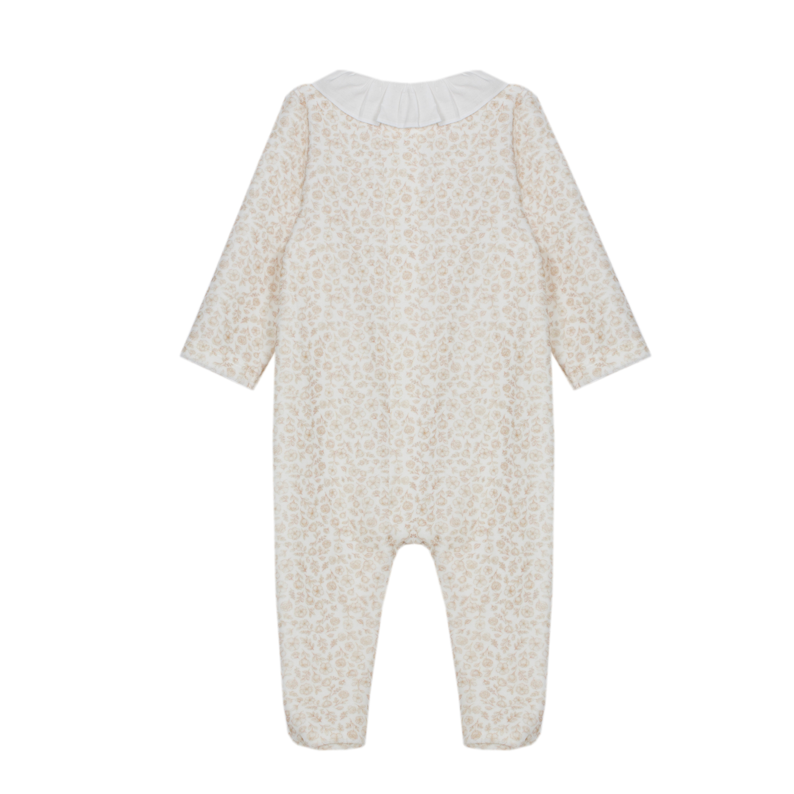 Babygrow bege com estampado floral da Patachou "Beige flowers"