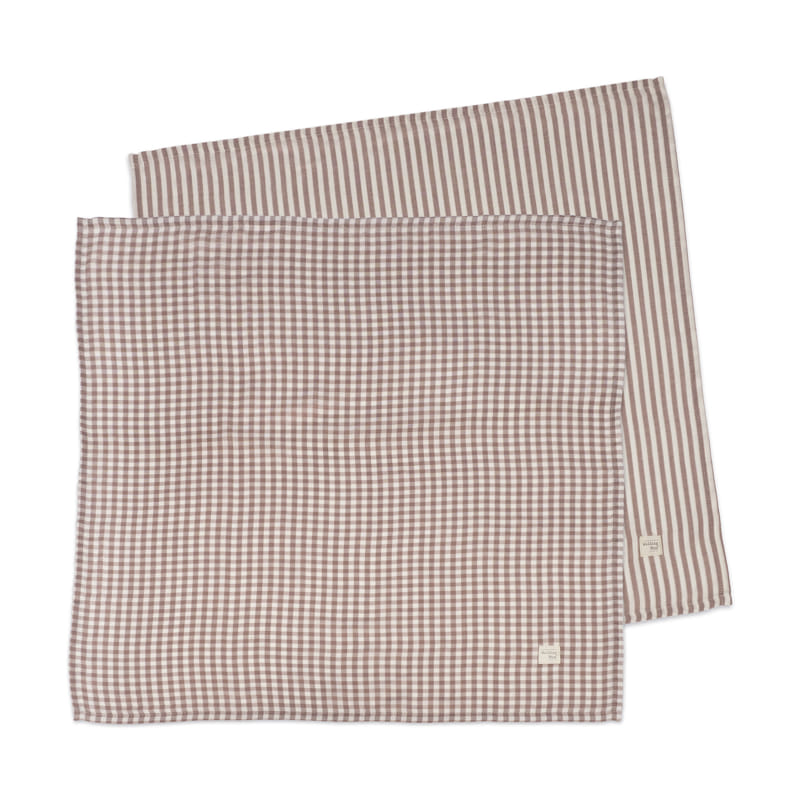 Conjunto 2 musselinas da Walking Mum "Praliné Strips / Vichy Moka"