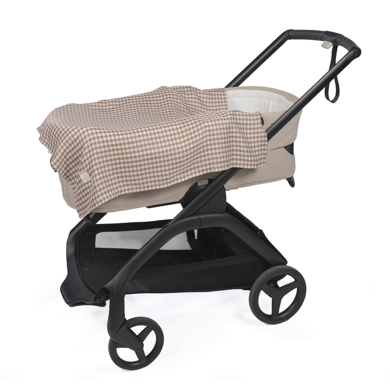 Conjunto 2 musselinas da Walking Mum "Praliné Strips / Vichy Moka"