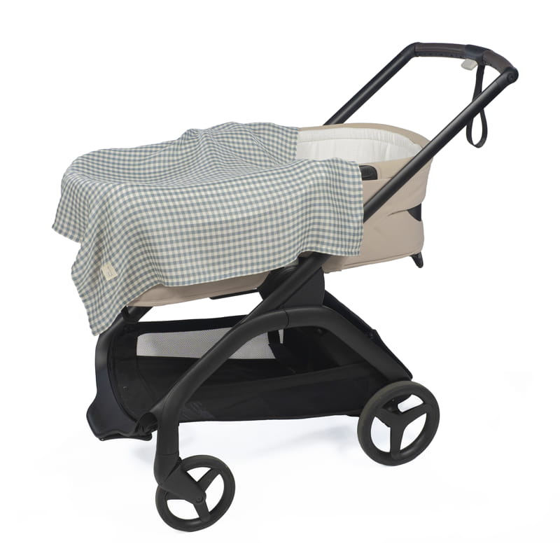 Conjunto 2 musselinas da Walking Mum "Praliné Strips / Vichy Matcha"