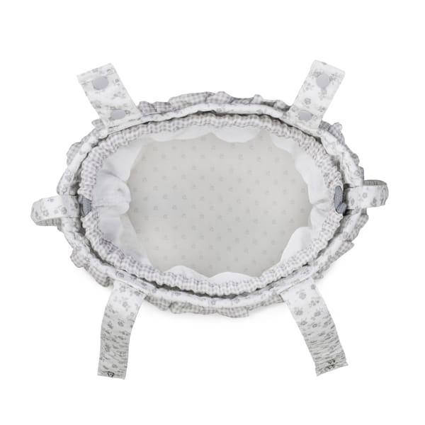 Bolsa de passeio Bucket da Pasito a Pasito "Little Bloom Flowers Grey"