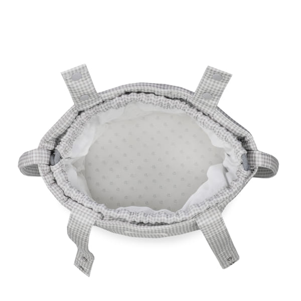 Bolsa de passeio Bucket da Pasito a Pasito "Little Bloom Vichy Grey"