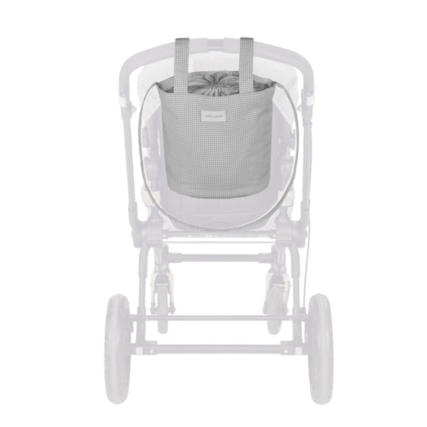 Bolsa de passeio Bucket da Pasito a Pasito "Little Bloom Vichy Grey"