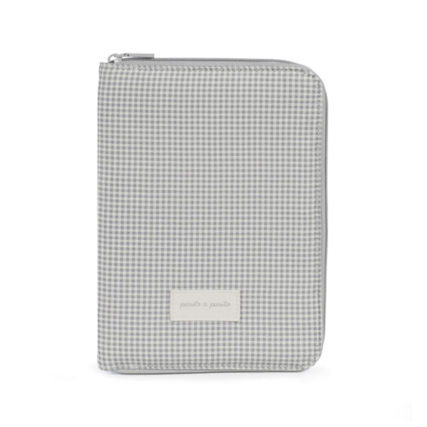 Porta-documentos da Pasito a Pasito “Little Bloom Vichy Grey"