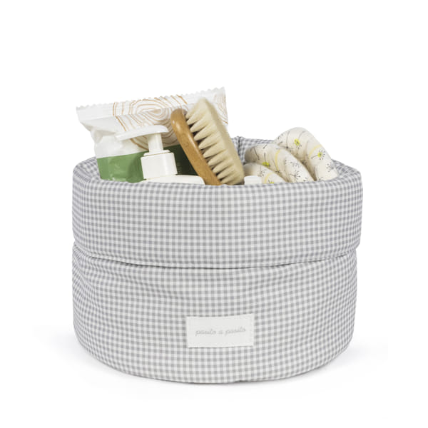 Cesta organizadora da Pasito a Pasito "Little Bloom Vichy Grey"