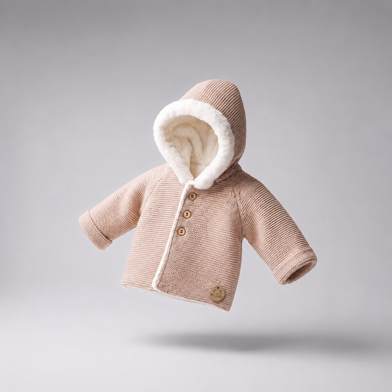 Abrigo em malha camel com pelo polar da Pangasa "Luxury Camel"