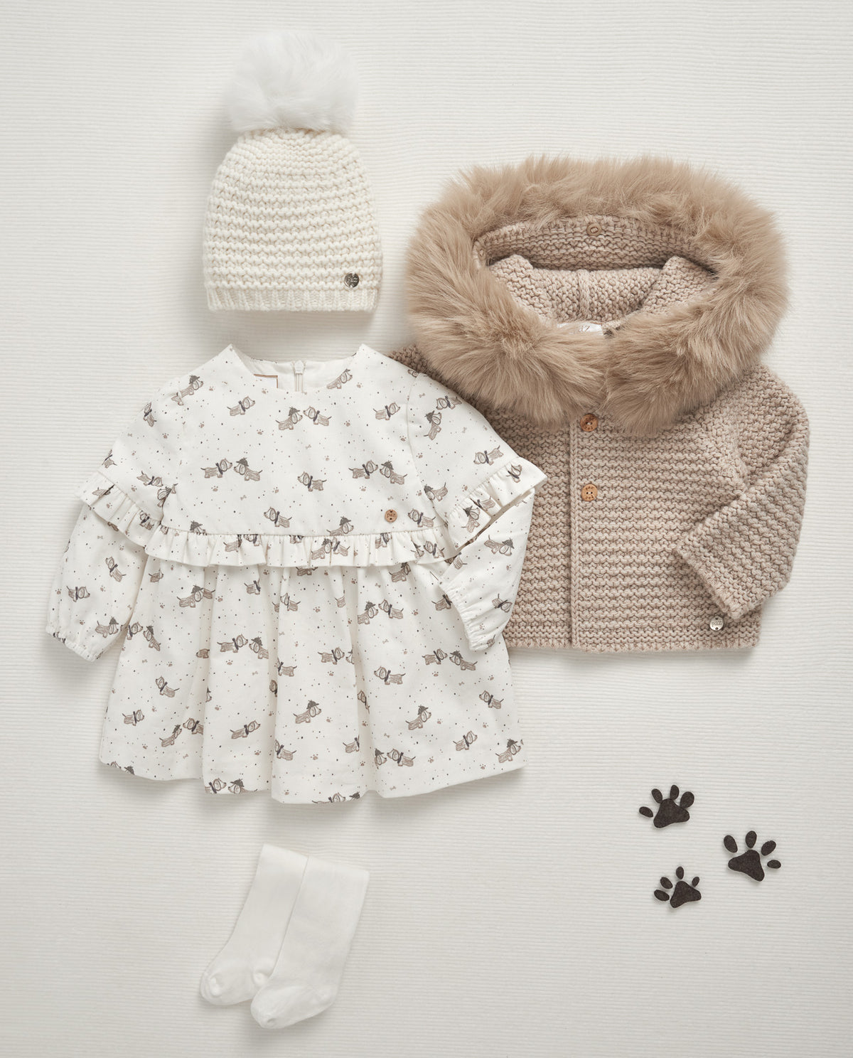 Gorro pérola com pompom da Paz Rodriguez "Leira"
