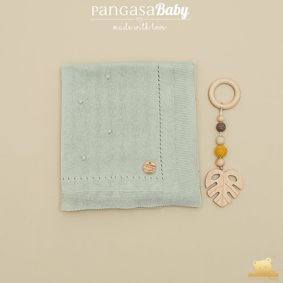 Manta em malha verde da Pangasa "Basic"