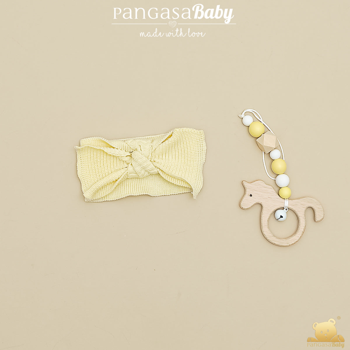 Fita de malha amarela para bebé menina da Pangasa "Basic"