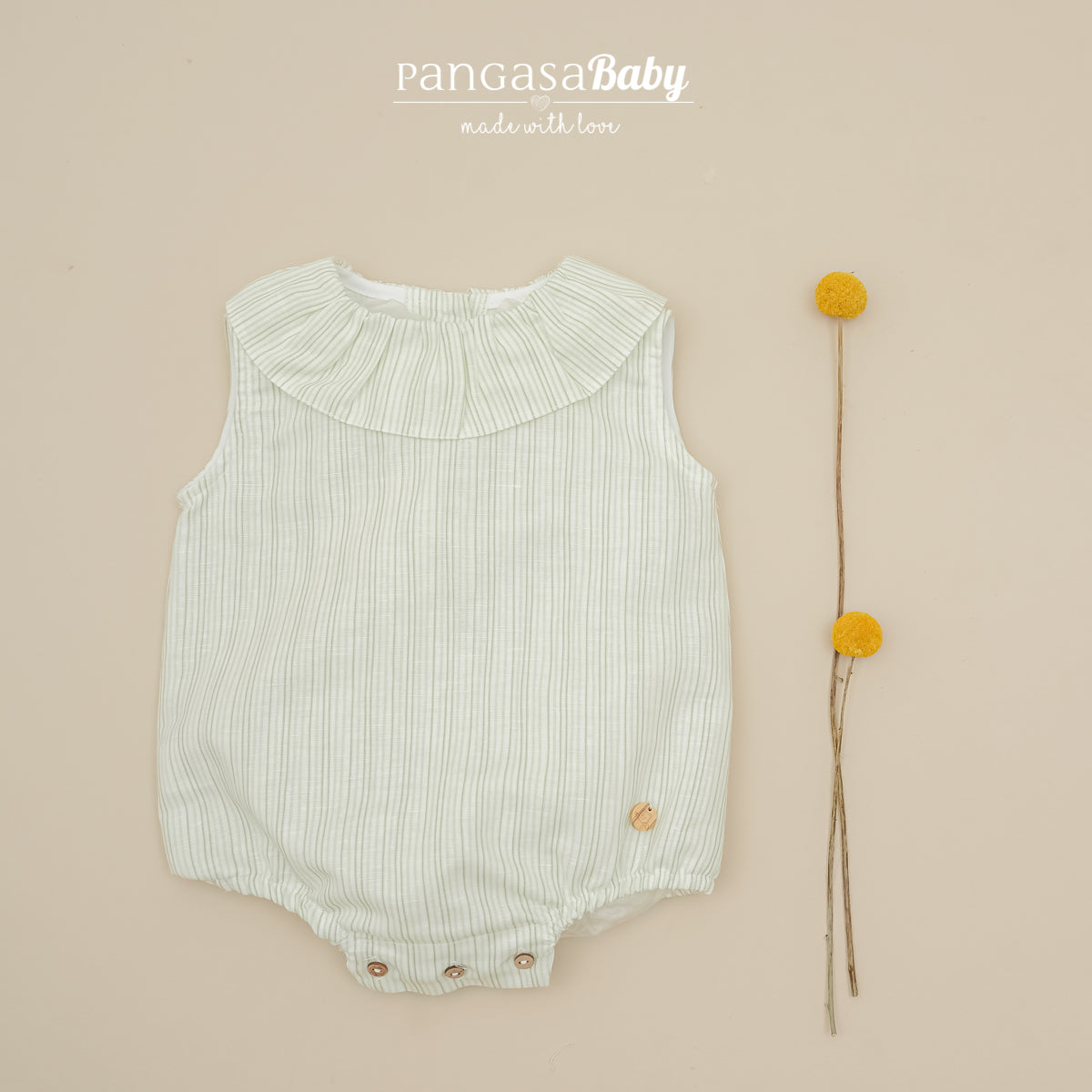 Fofo verde com riscas para bebé da Pangasa