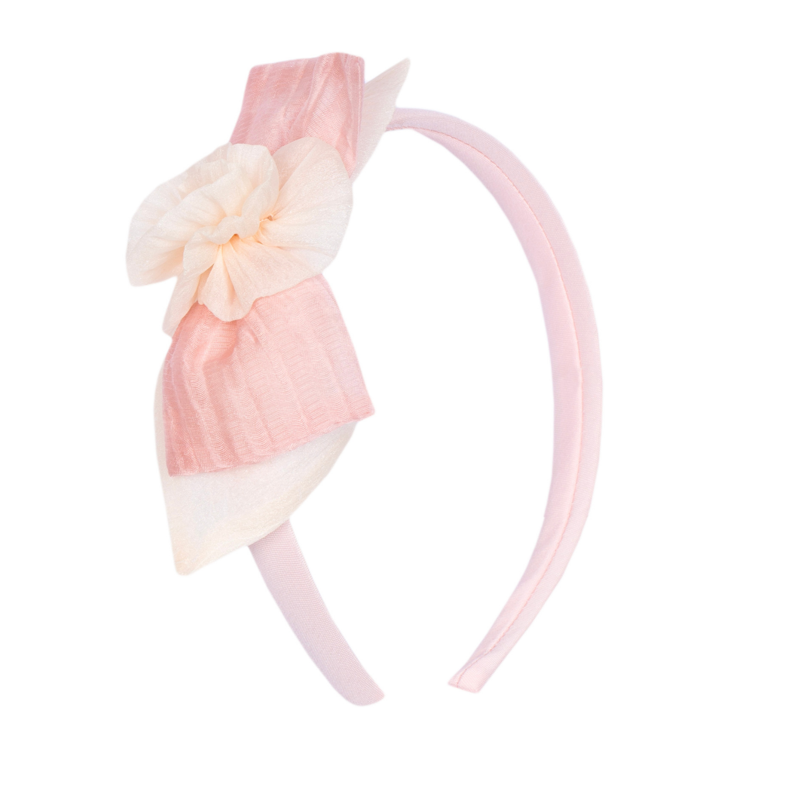 Bandolete tom coral com laço e flor da Patachou "Girl"