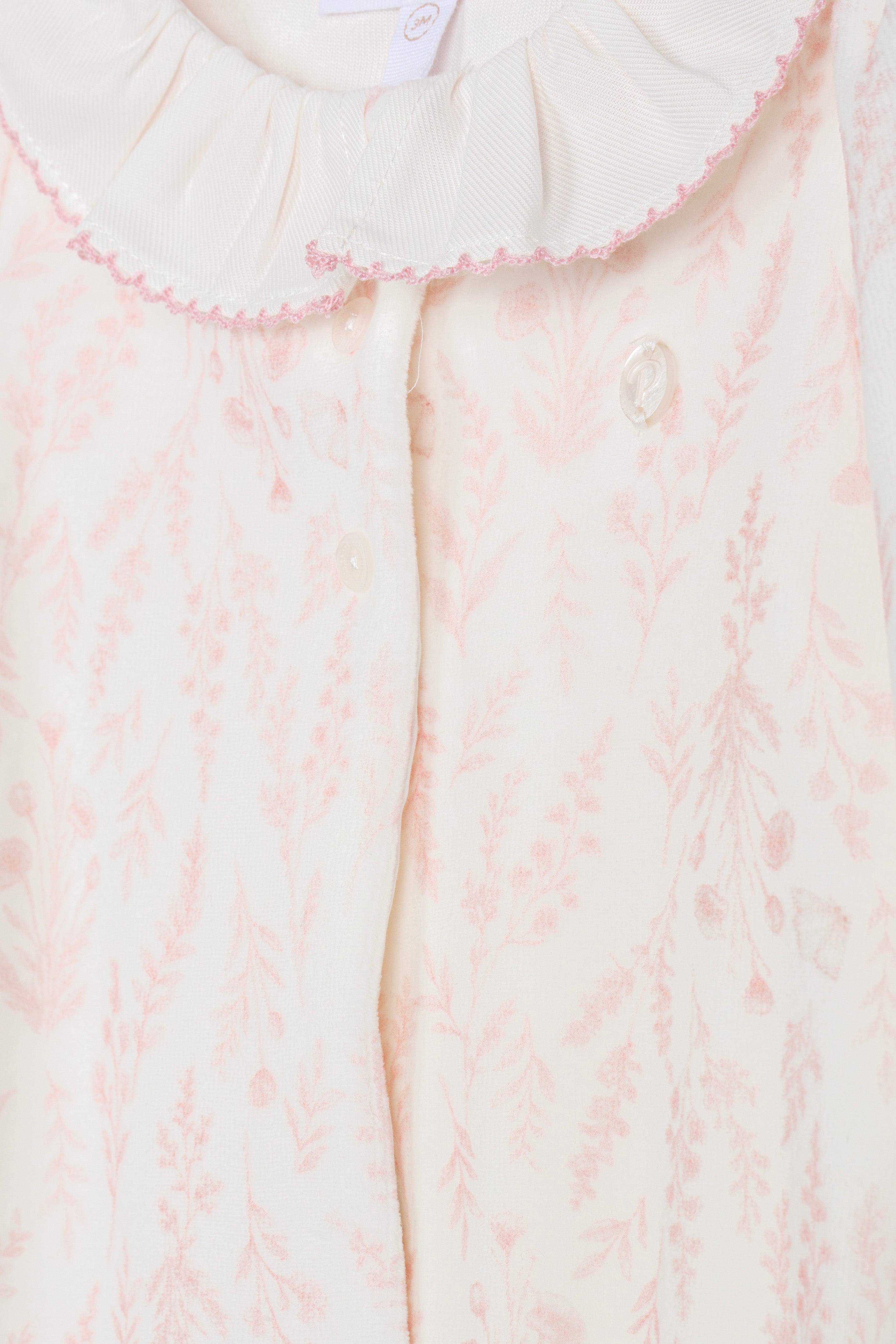 Babygrow para menina rosa estampado floral da Patachou