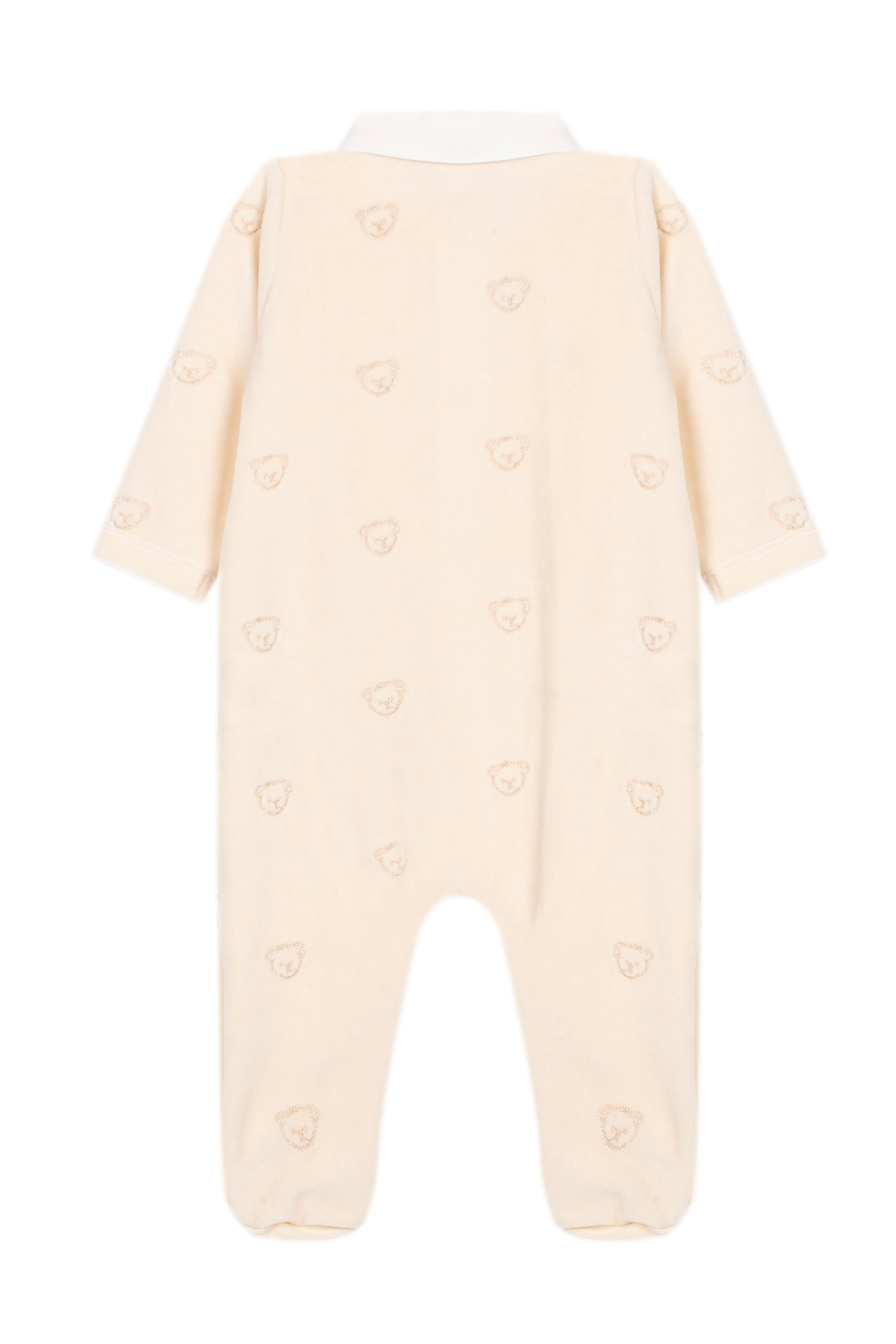 Babygrow cru com bordado de ursinhos da Patachou "Ecru"