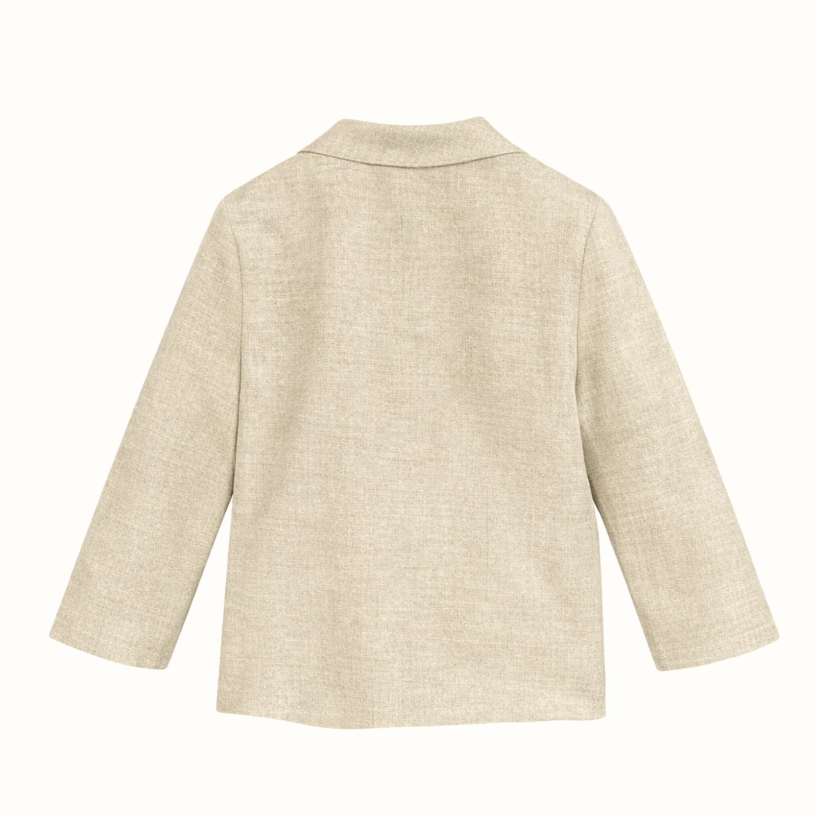 Blazer linho bege e botões madeira da Niseret