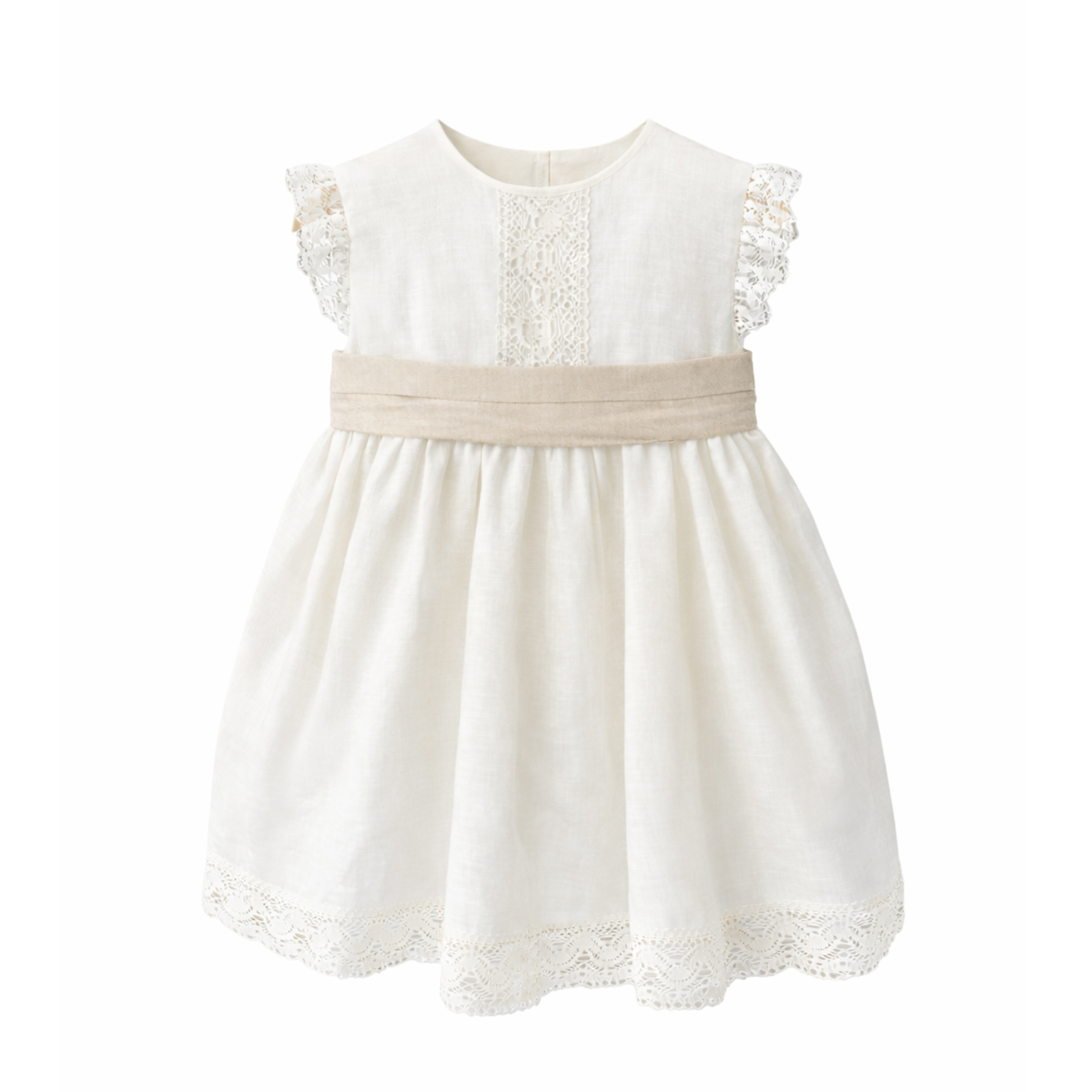 Vestido com faixa bege cerimónia da Niseret