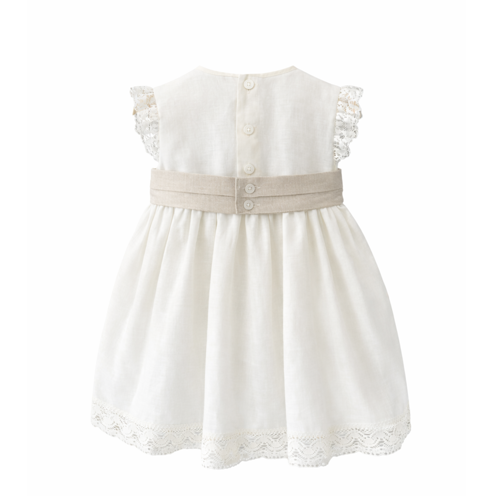 Vestido com faixa bege cerimónia da Niseret