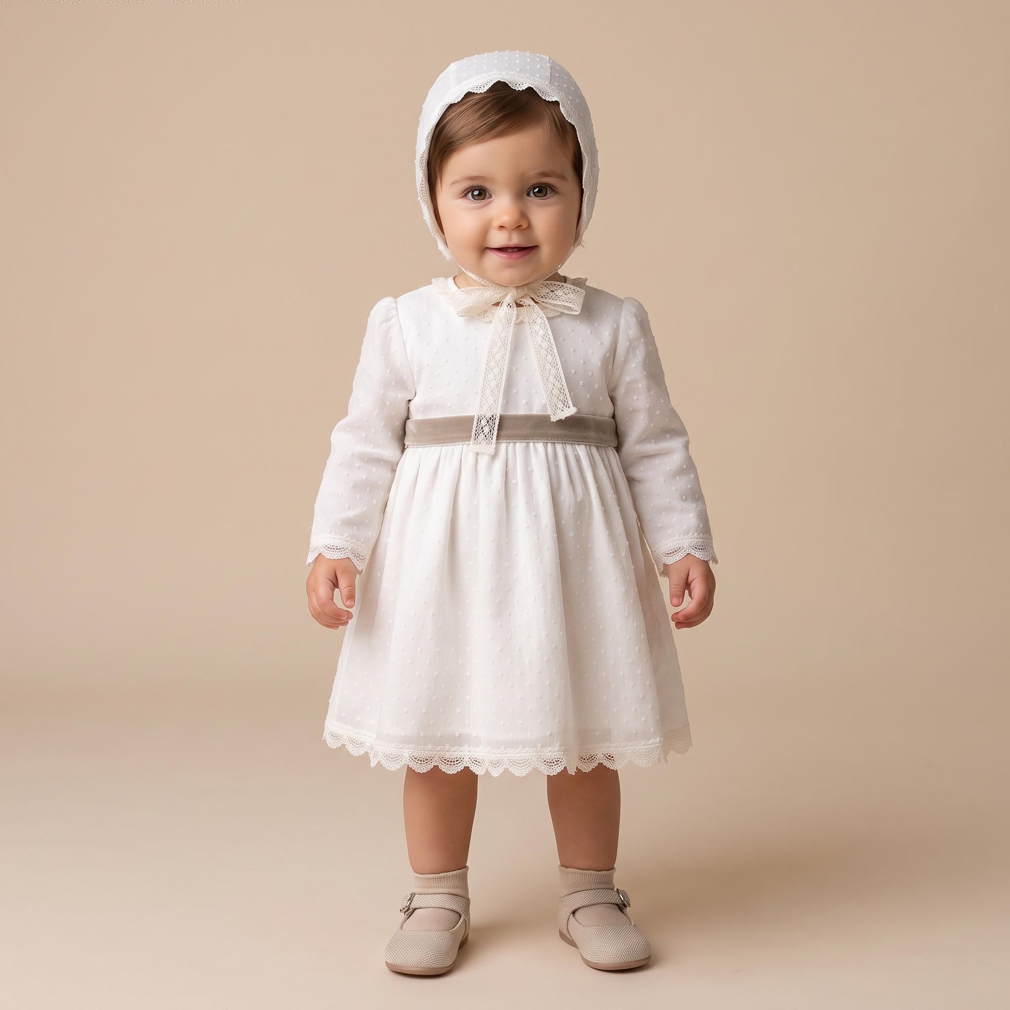 Vestido tule com faixa veludo de cerimónia da Niseret