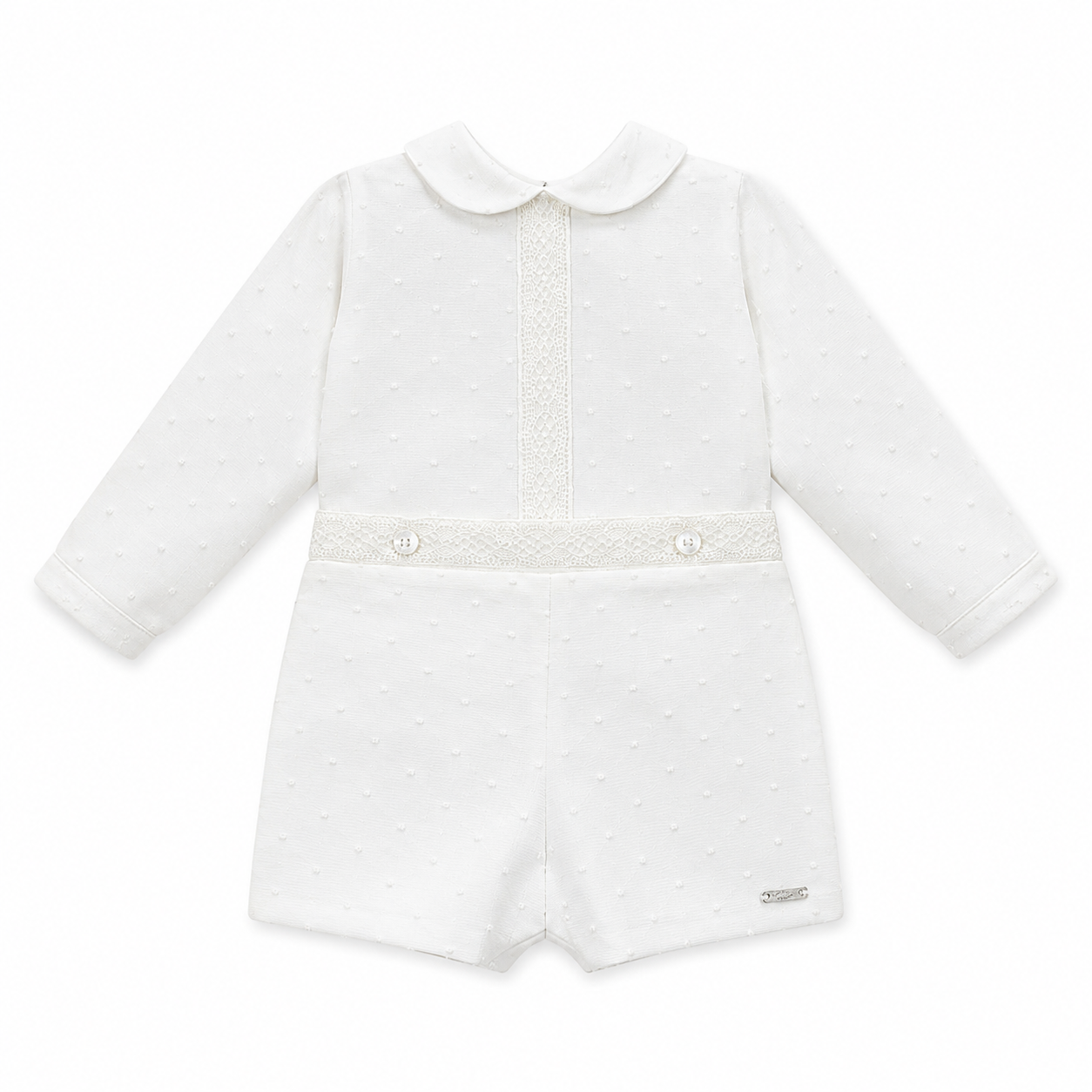 Conjunto blusa e calção de organza e plumeti de cerimónia da Niseret