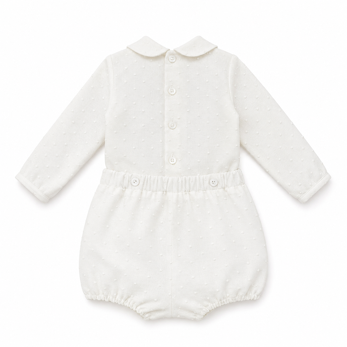 Conjunto blusa e calção de organza e plumeti de cerimónia da Niseret