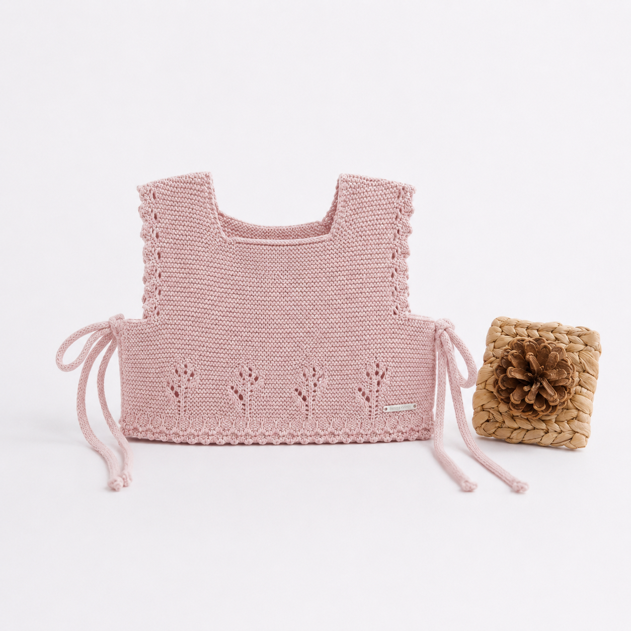 Colete de malha rosa vintage da Pangasa "Vintage"