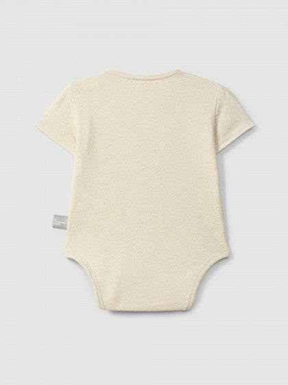 Body sem gola em malha canelada crudo Linen da Snug