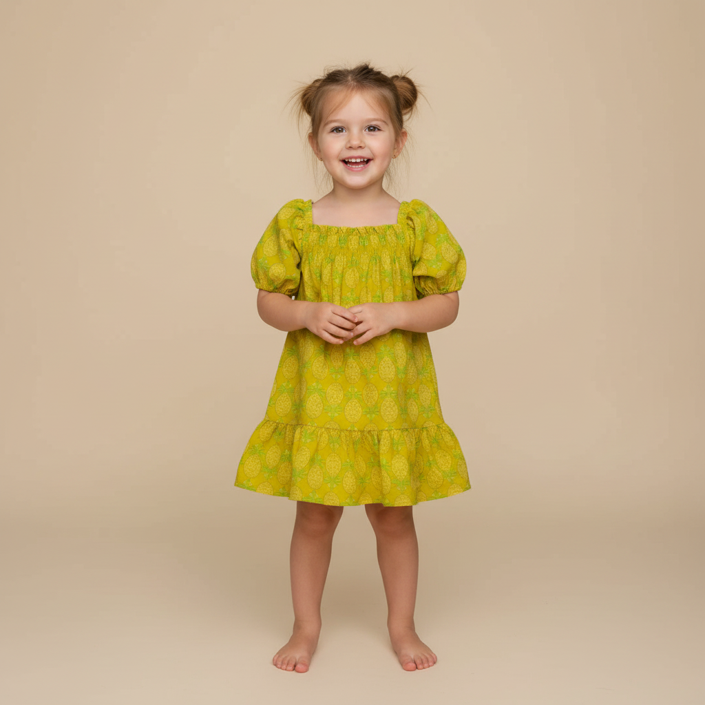 Vestido estampado para menina Fina Ejerique "YELLON"