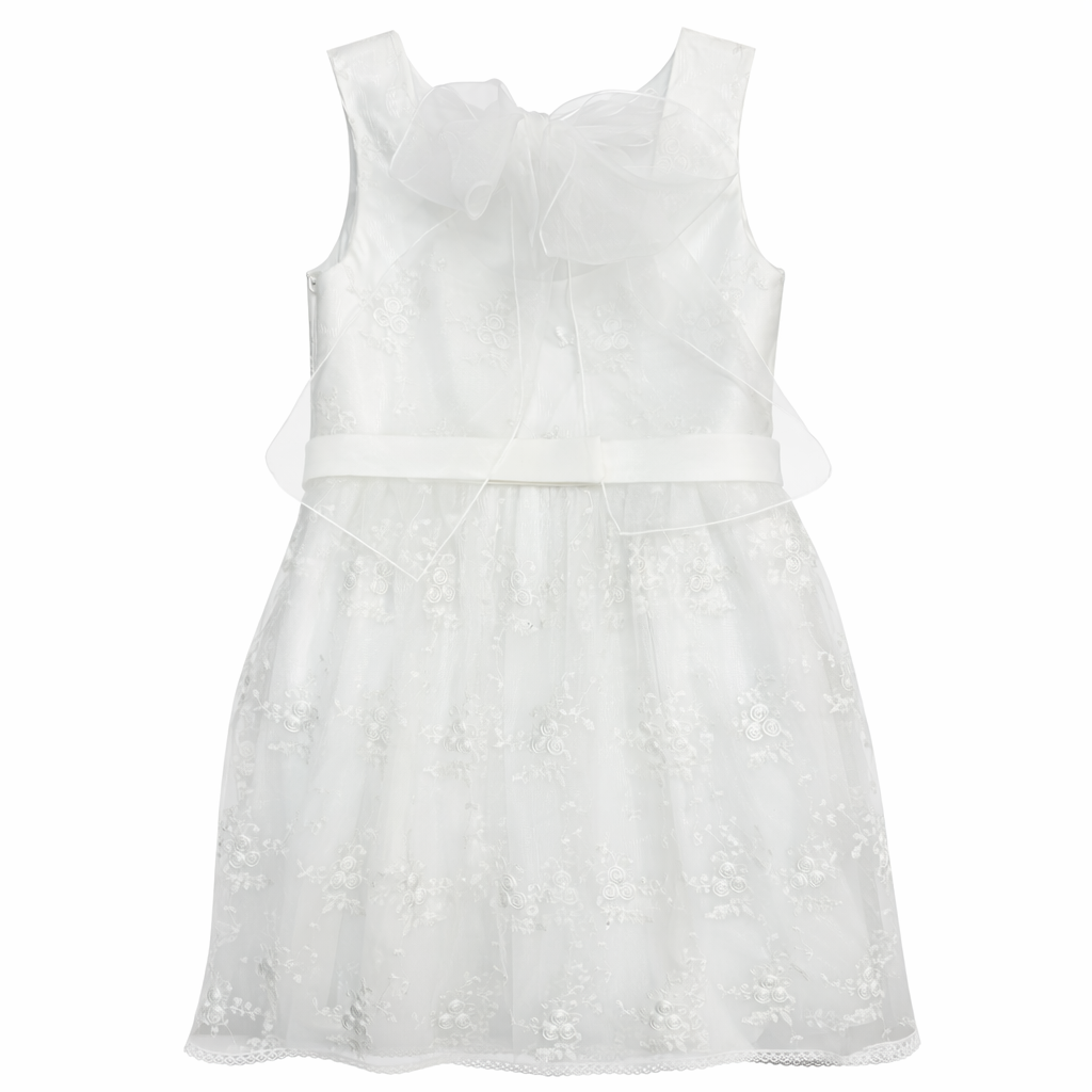 Vestido de cerimónia tule bordado branco da Miss Leod