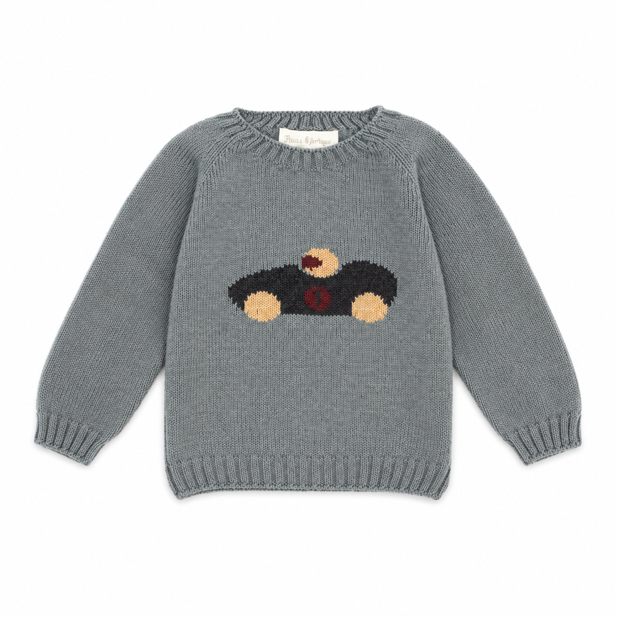 Camisola em malha cinza com estampado de carro da Fina Ejerique "Jade oak"