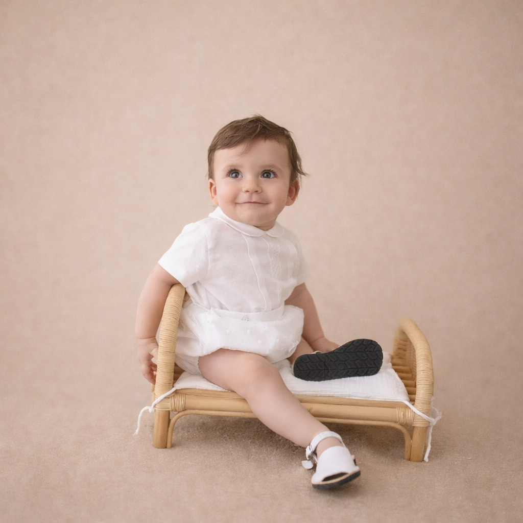 Conjunto blusa e calção bombacho em tom pérola cerimónia da Niseret