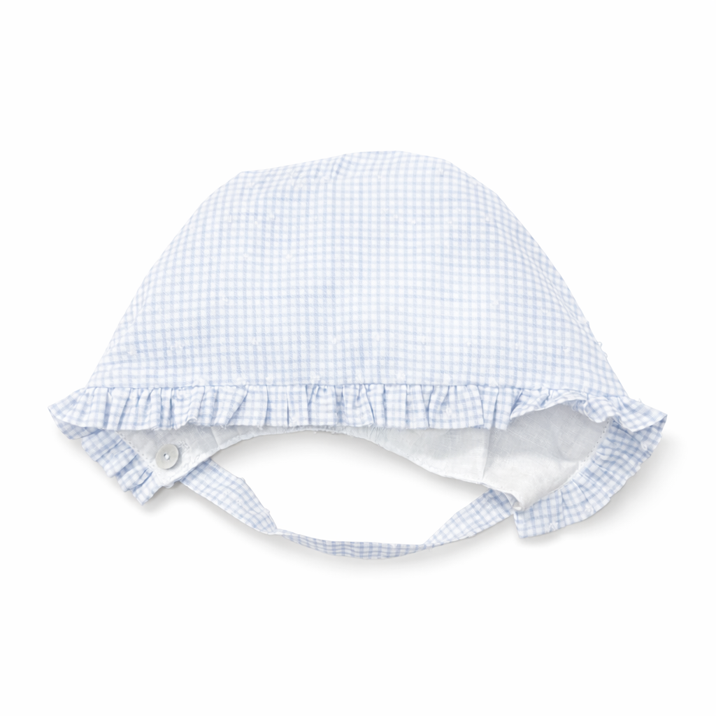 Touca azul para bebe menina da Martín Aranda "Winnipeg"