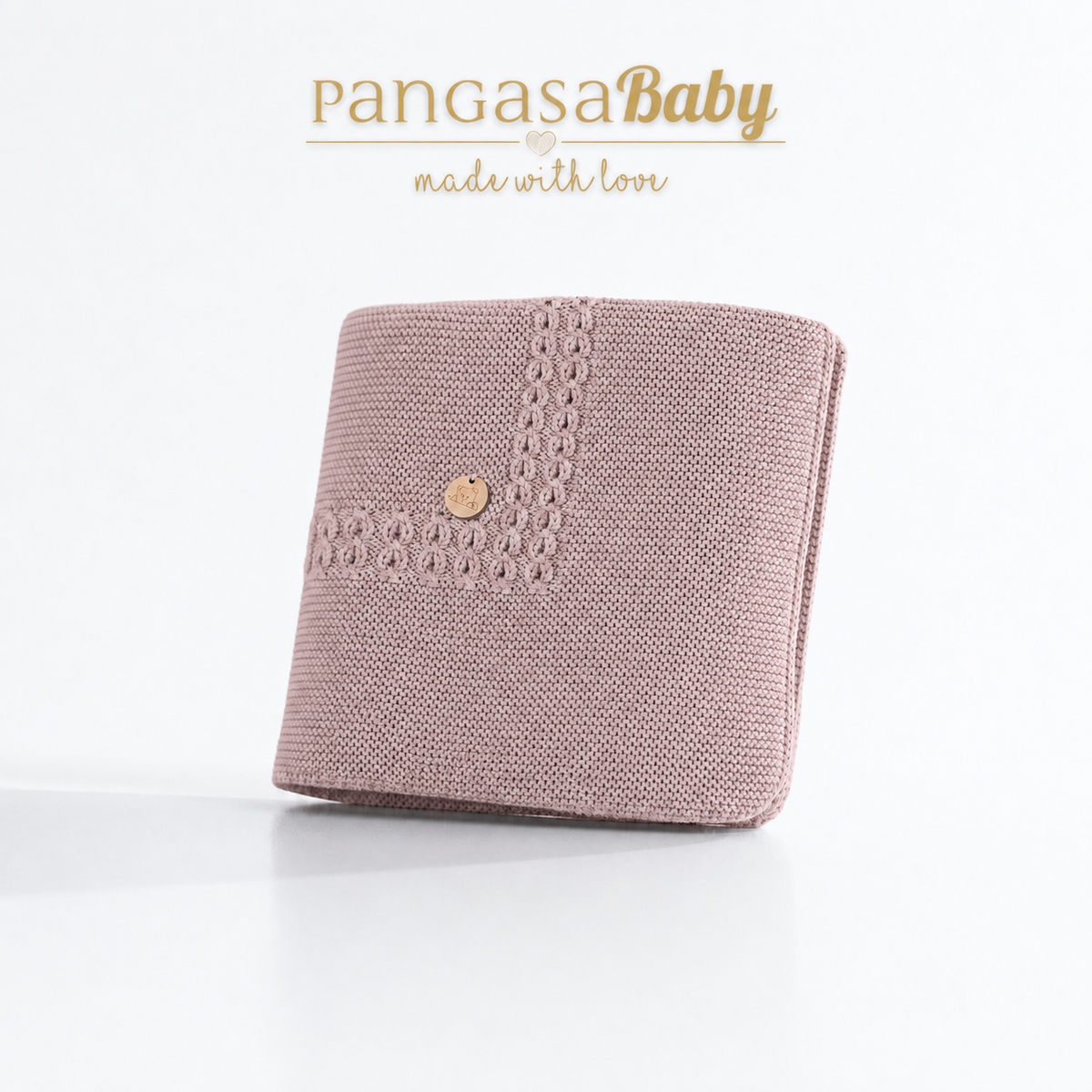 Manta em malha rosa da Pangasa "Vintage"