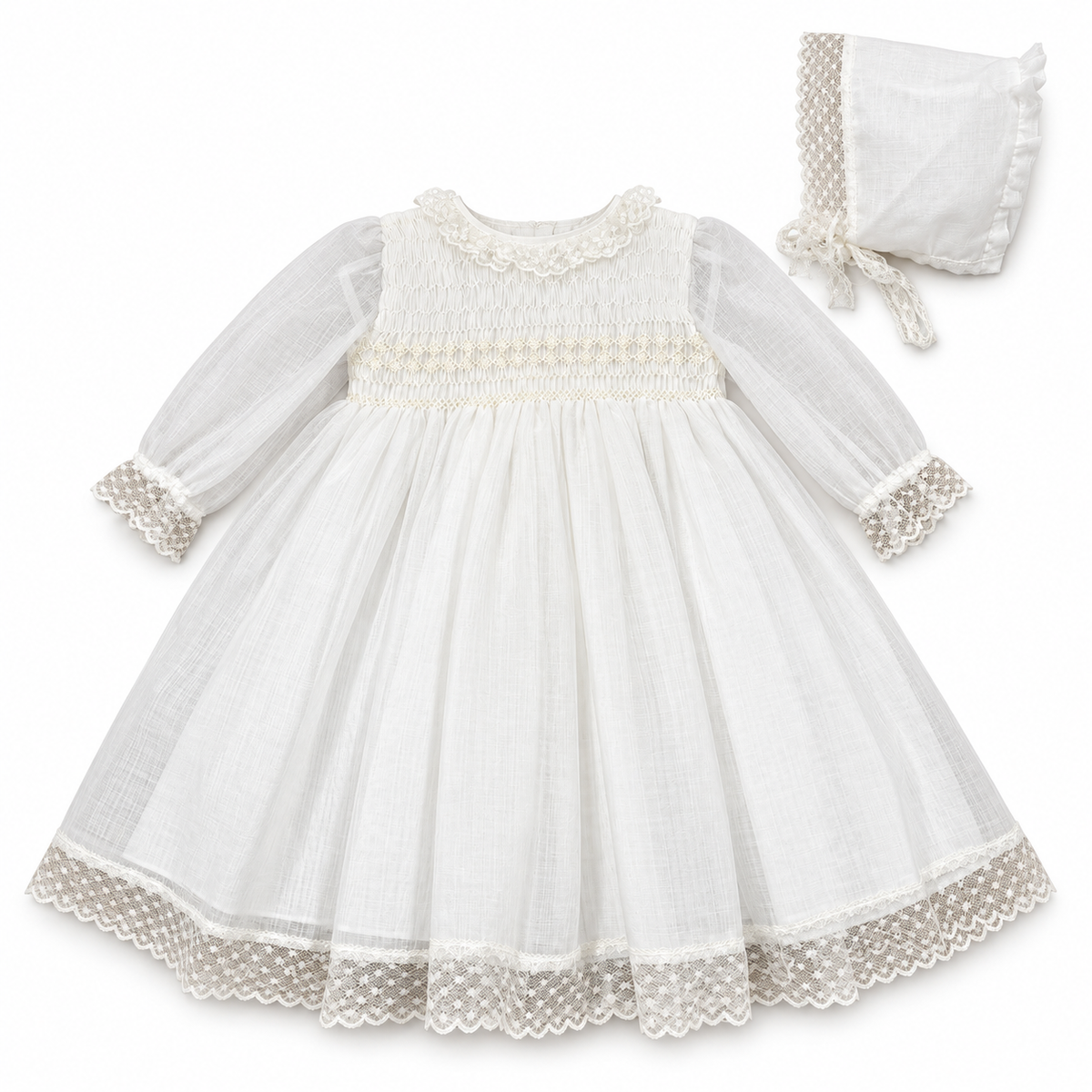 Vestido com favos de mel para cerimónia da Niseret