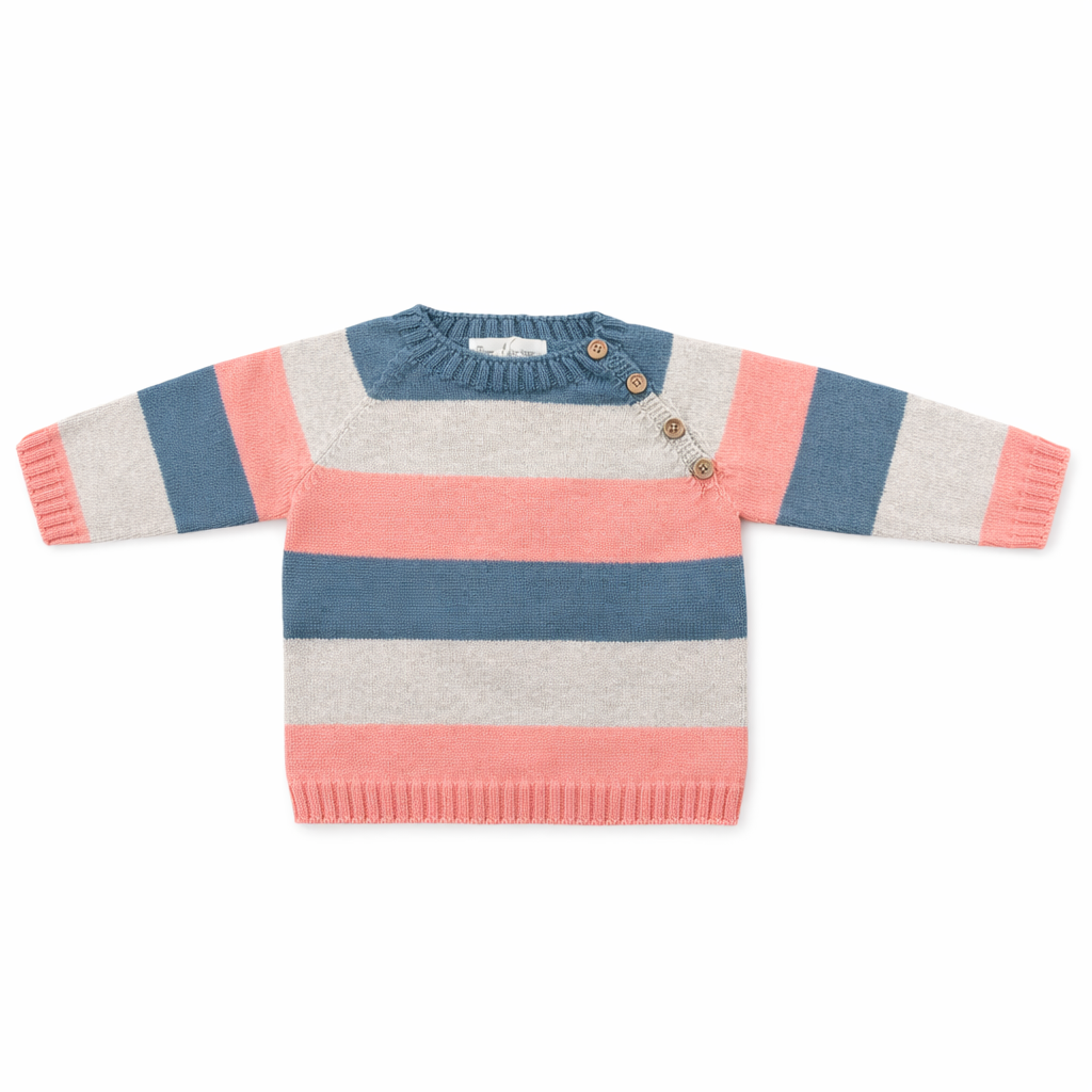 Camisola em malha riscas multicolor da Fina Ejerique"PINK"