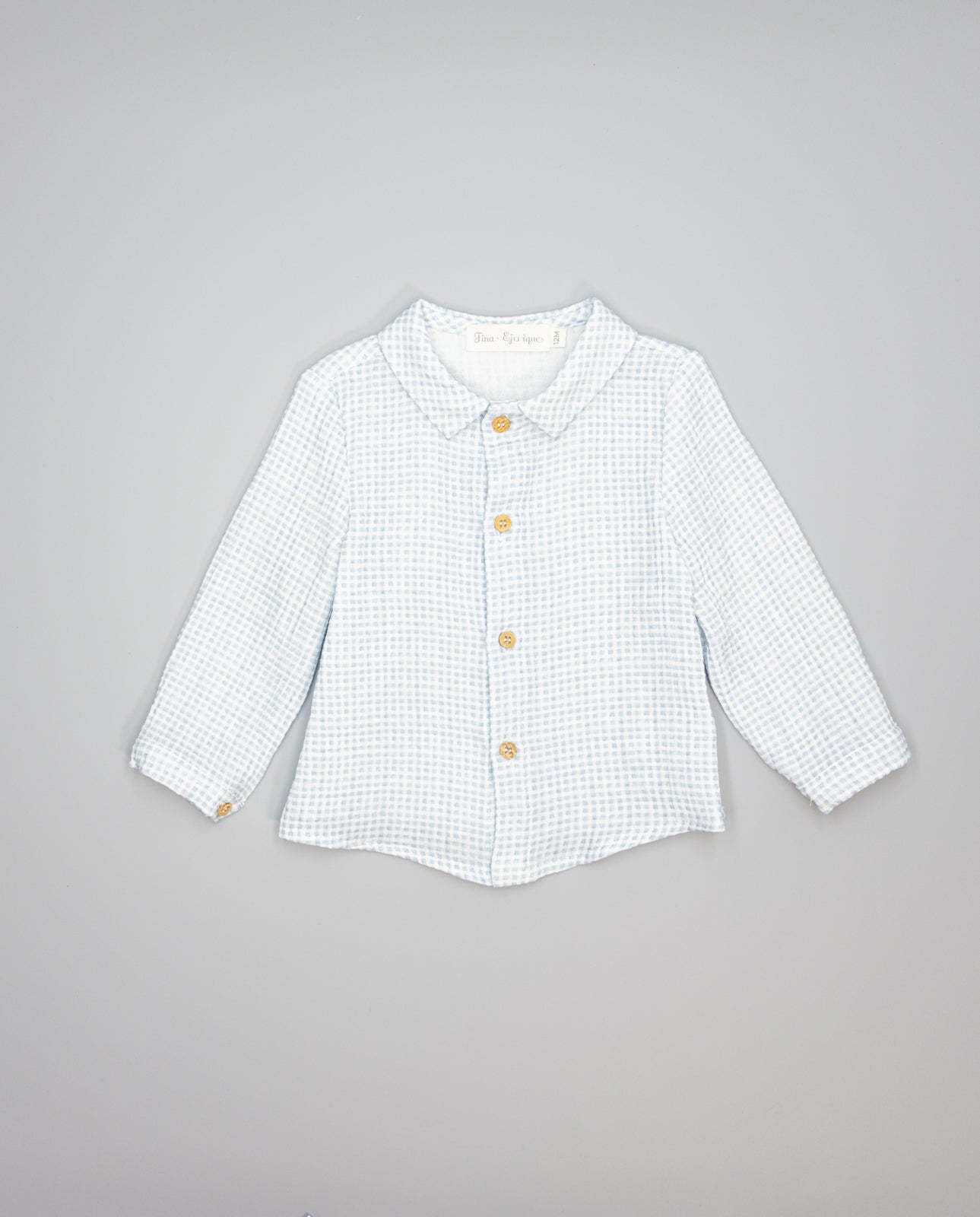 Conjunto camisa xadrez azul e calça em veludo azul "Blue"