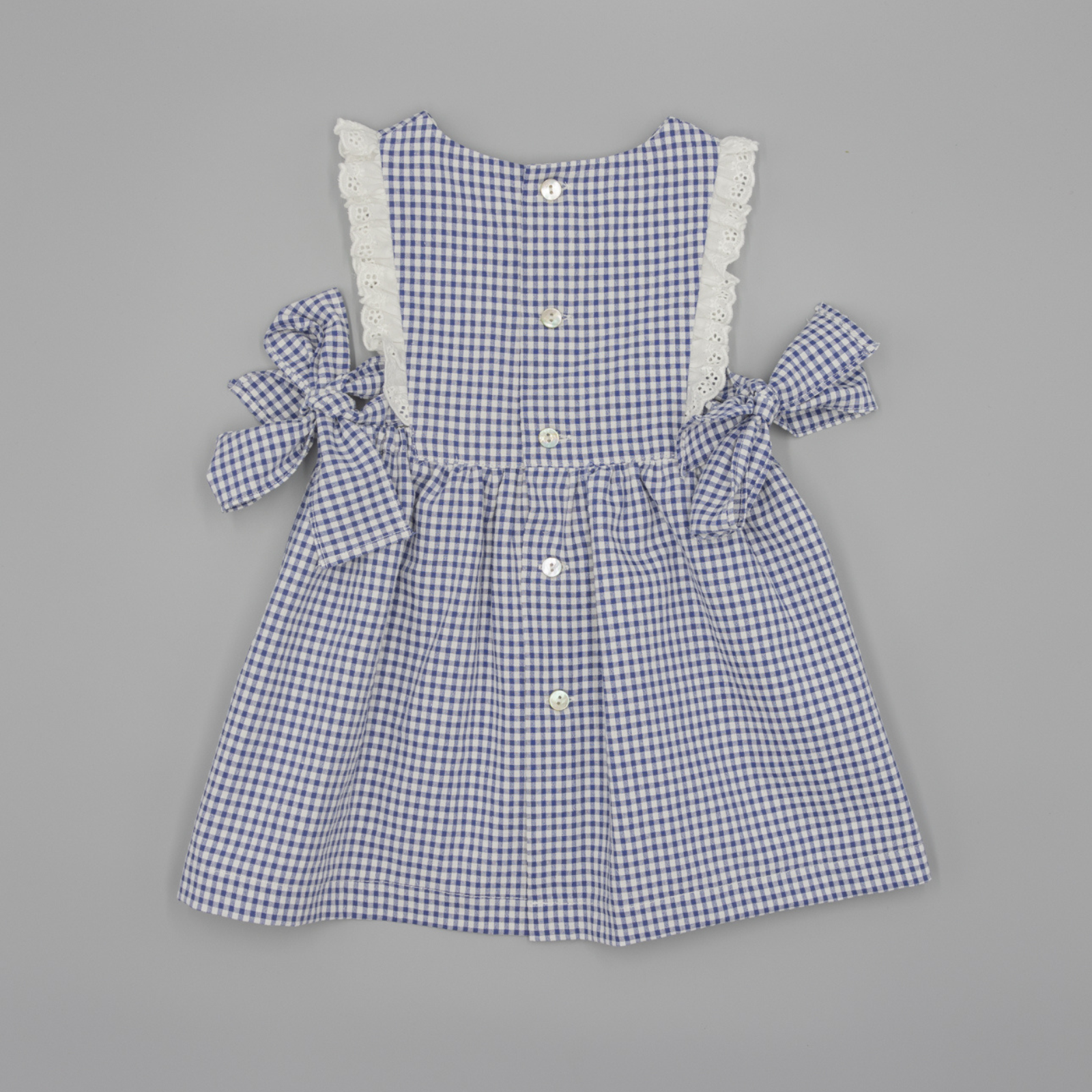 Vestido e tapa fraldas vichy azul marinho Fina Ejerique "NAVY"