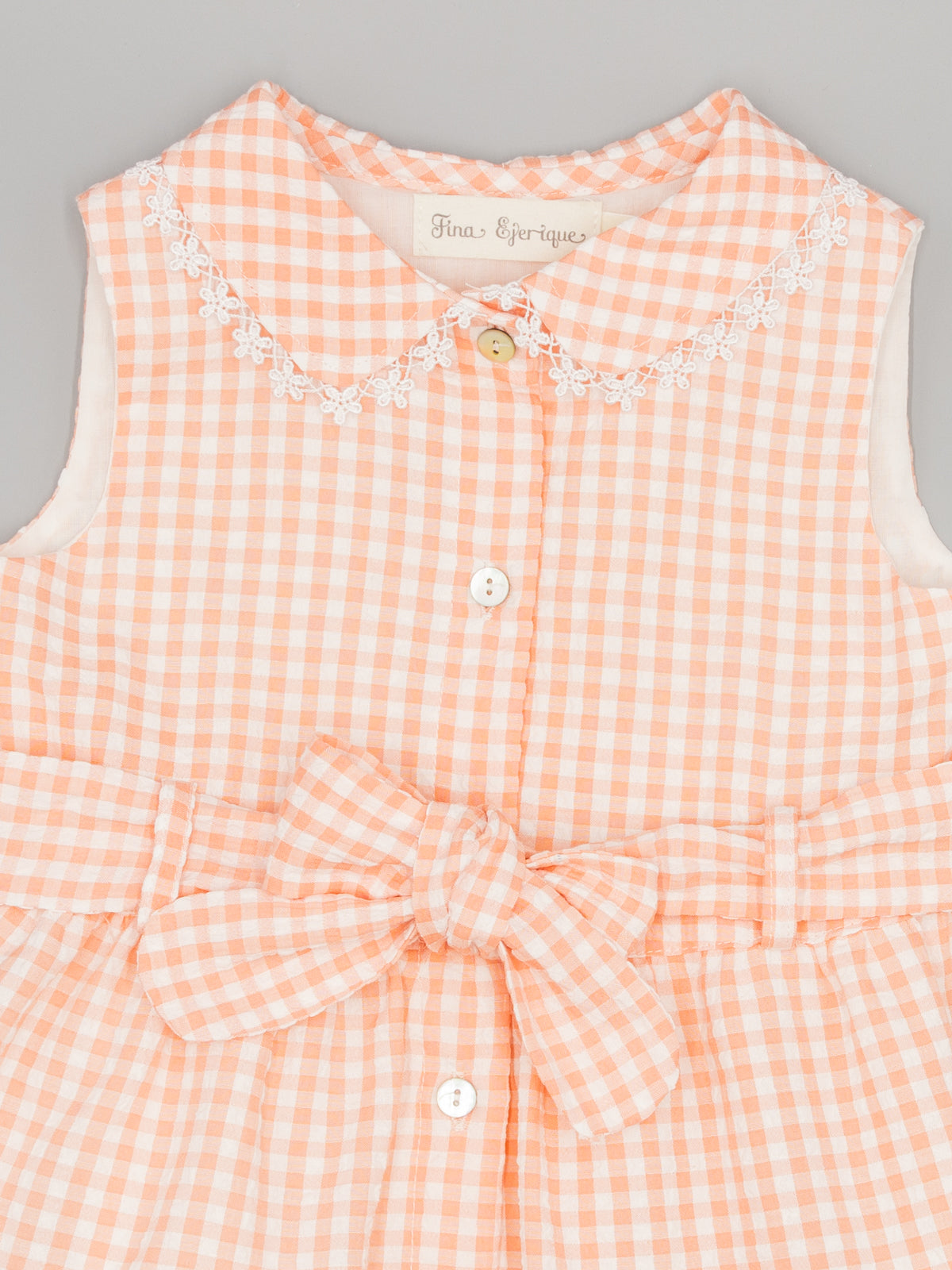 Vestido camiseiro vichy cor salão para menina da Fina Ejerique "PINK"
