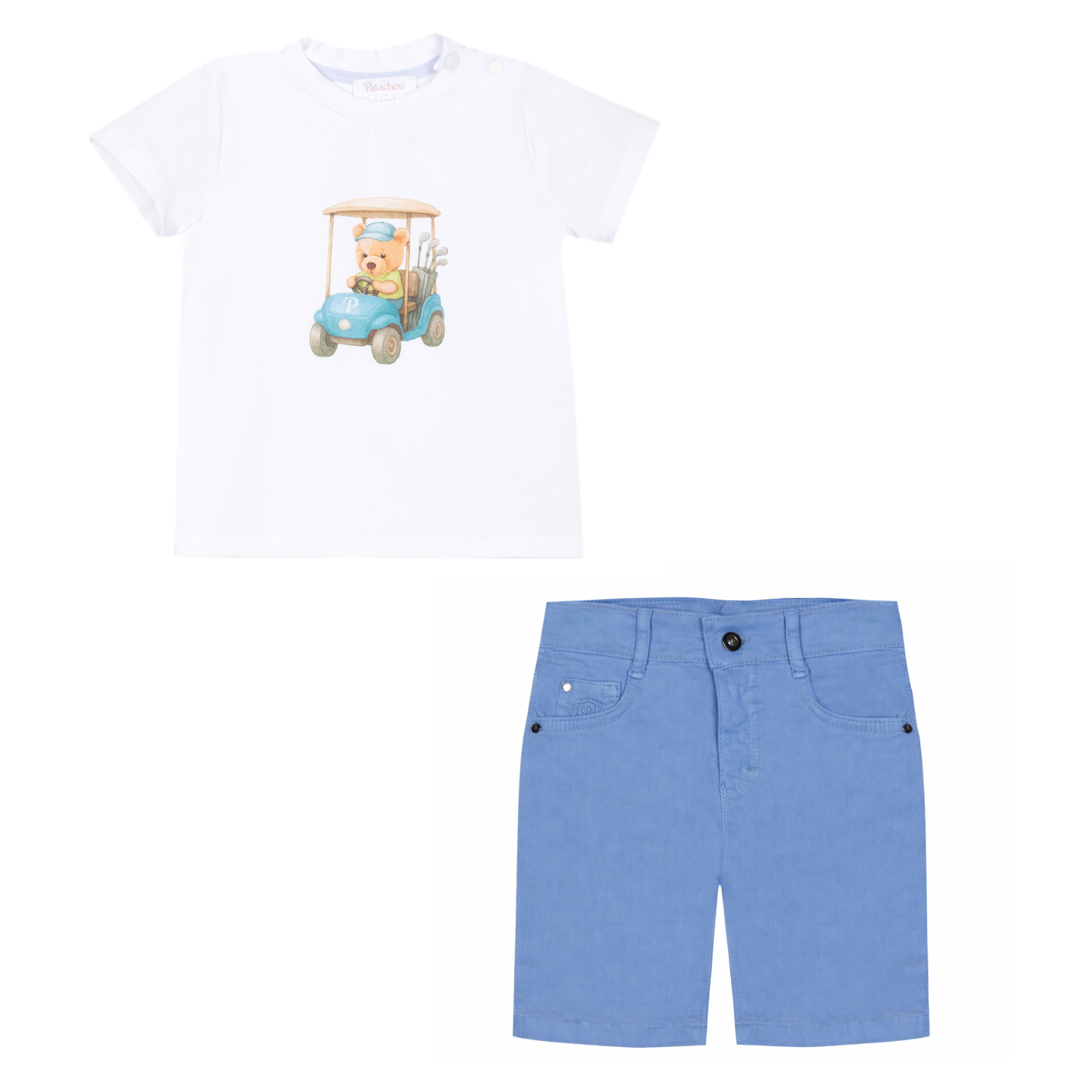 Conjunto t-shirt e calção azul da Patachou "Soft Blue"