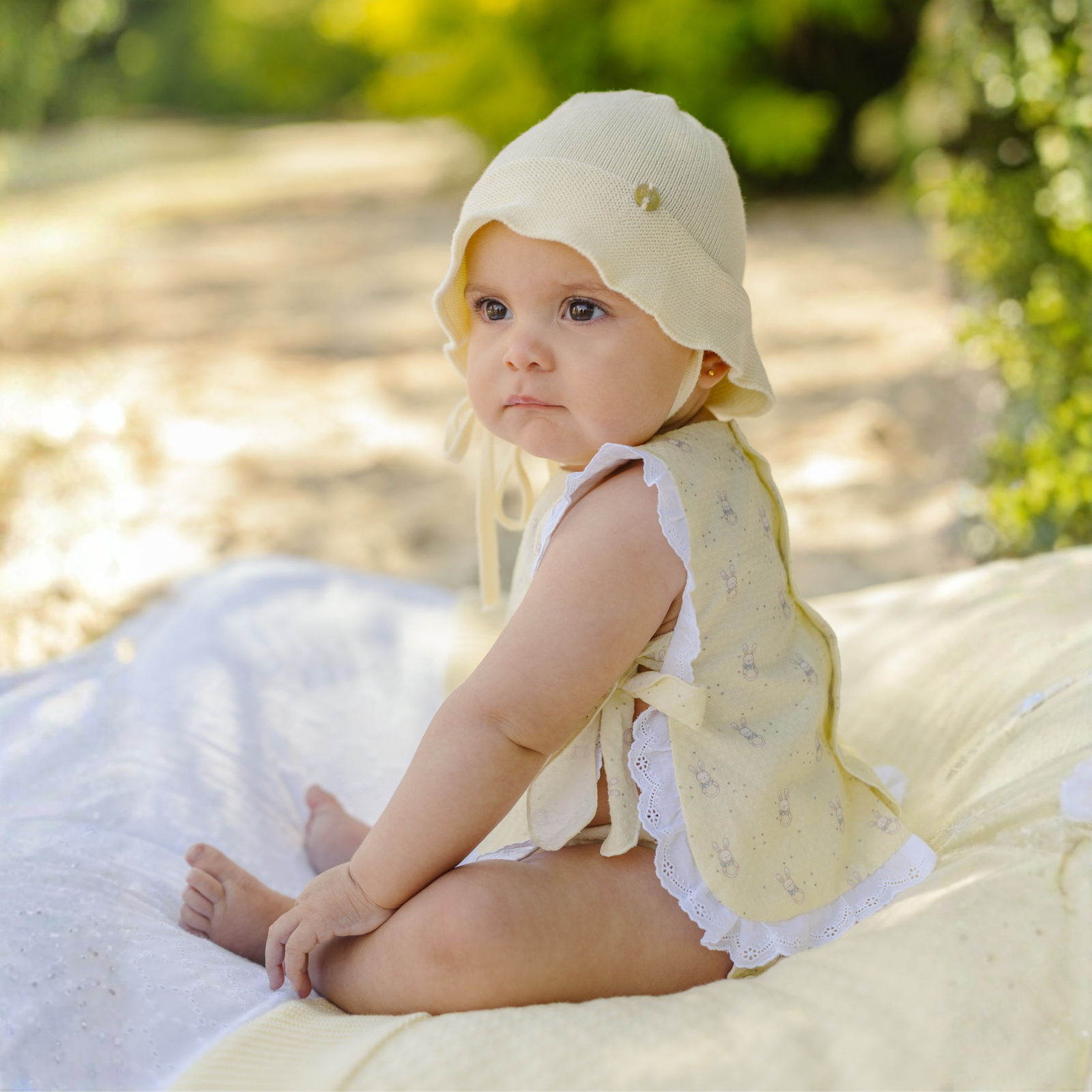Conjunto blusa e calção amarelo menina da Paz Rodriguez "Albor"