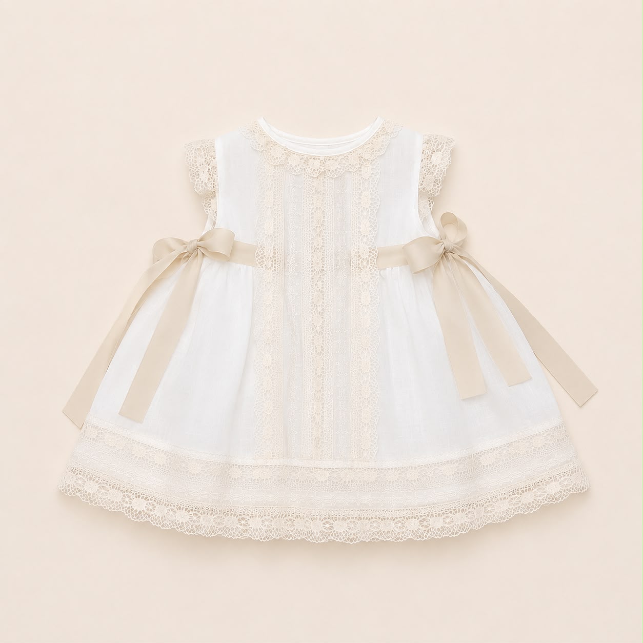 Vestido cerimónia com renda de algodão da "The Baby Concept"