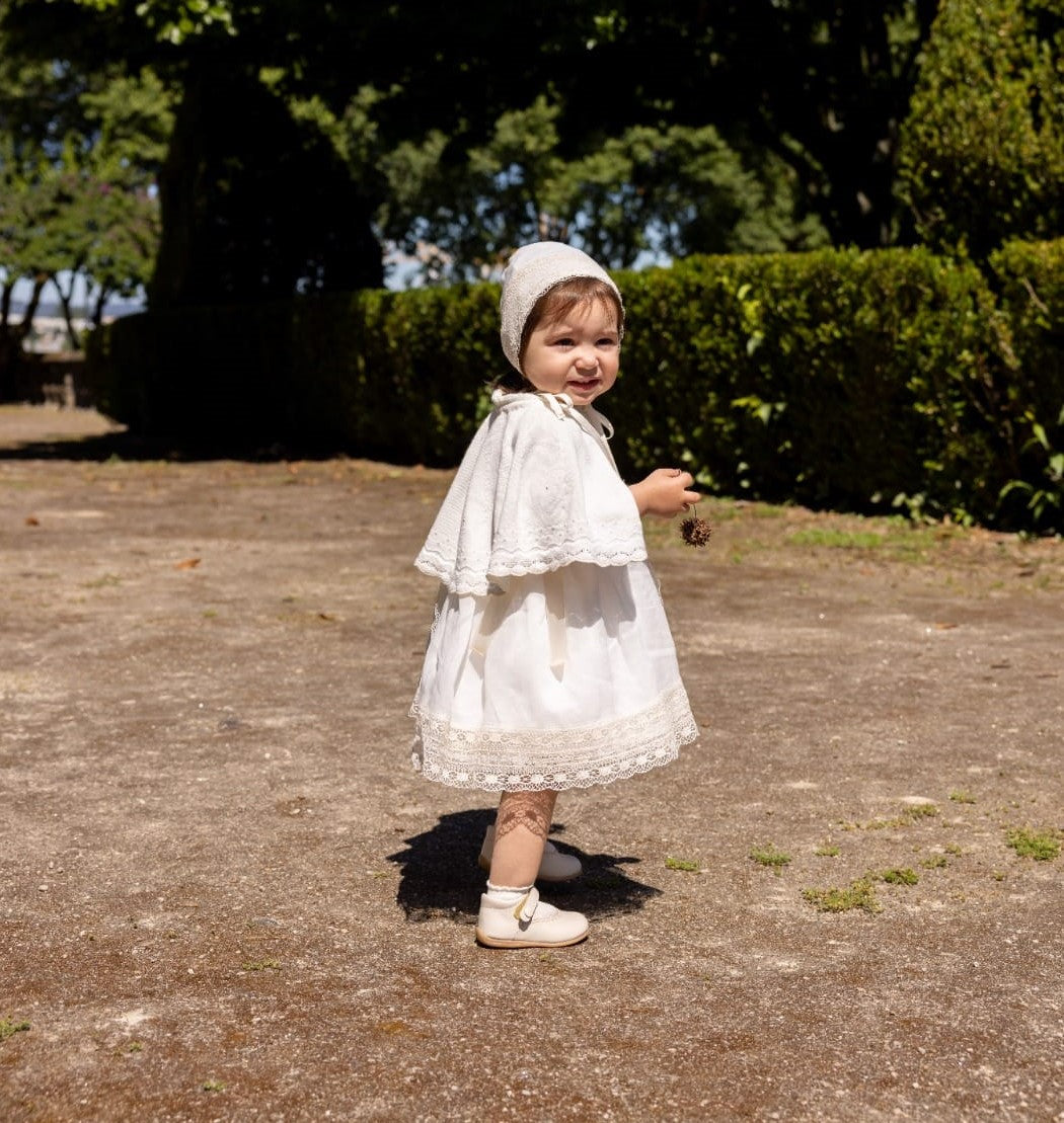 Vestido cerimónia com renda de algodão da "The Baby Concept"