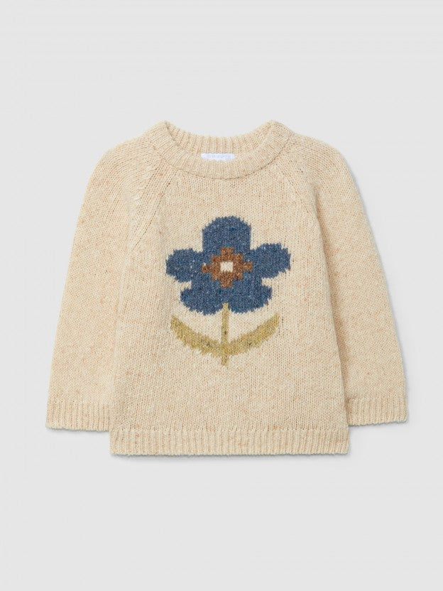 Camisola tricotada com intarsia figurativa da Laranjinha