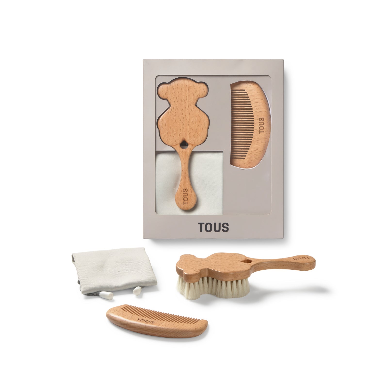 Conjunto de escova e pente bege da Tous "Beauty"
