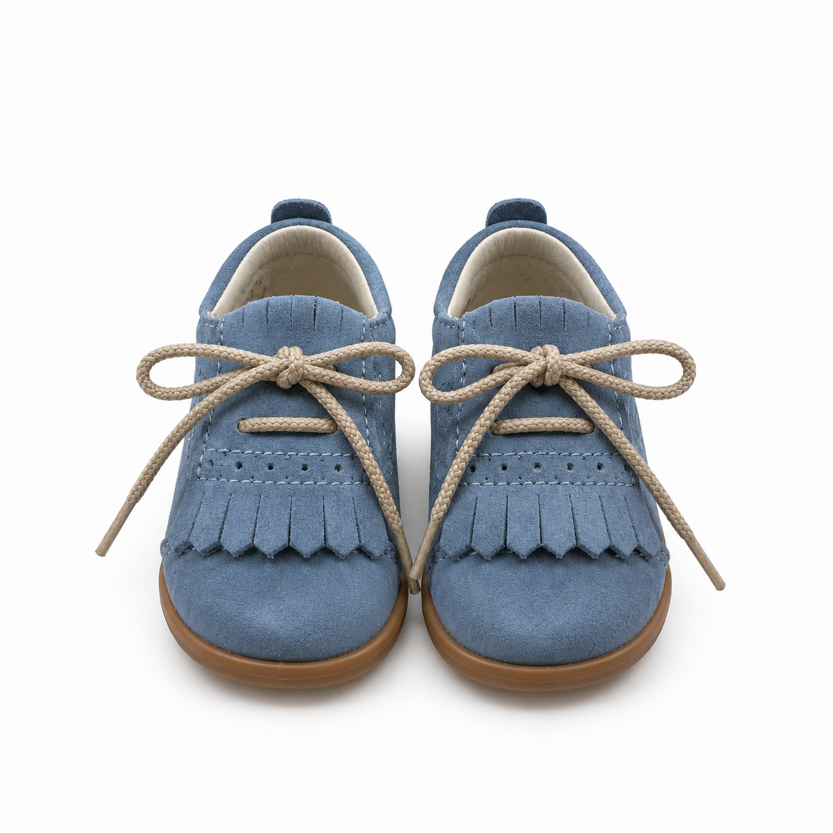 Sapatos barefoot camurça azul estilo carneira da Mania do Pé