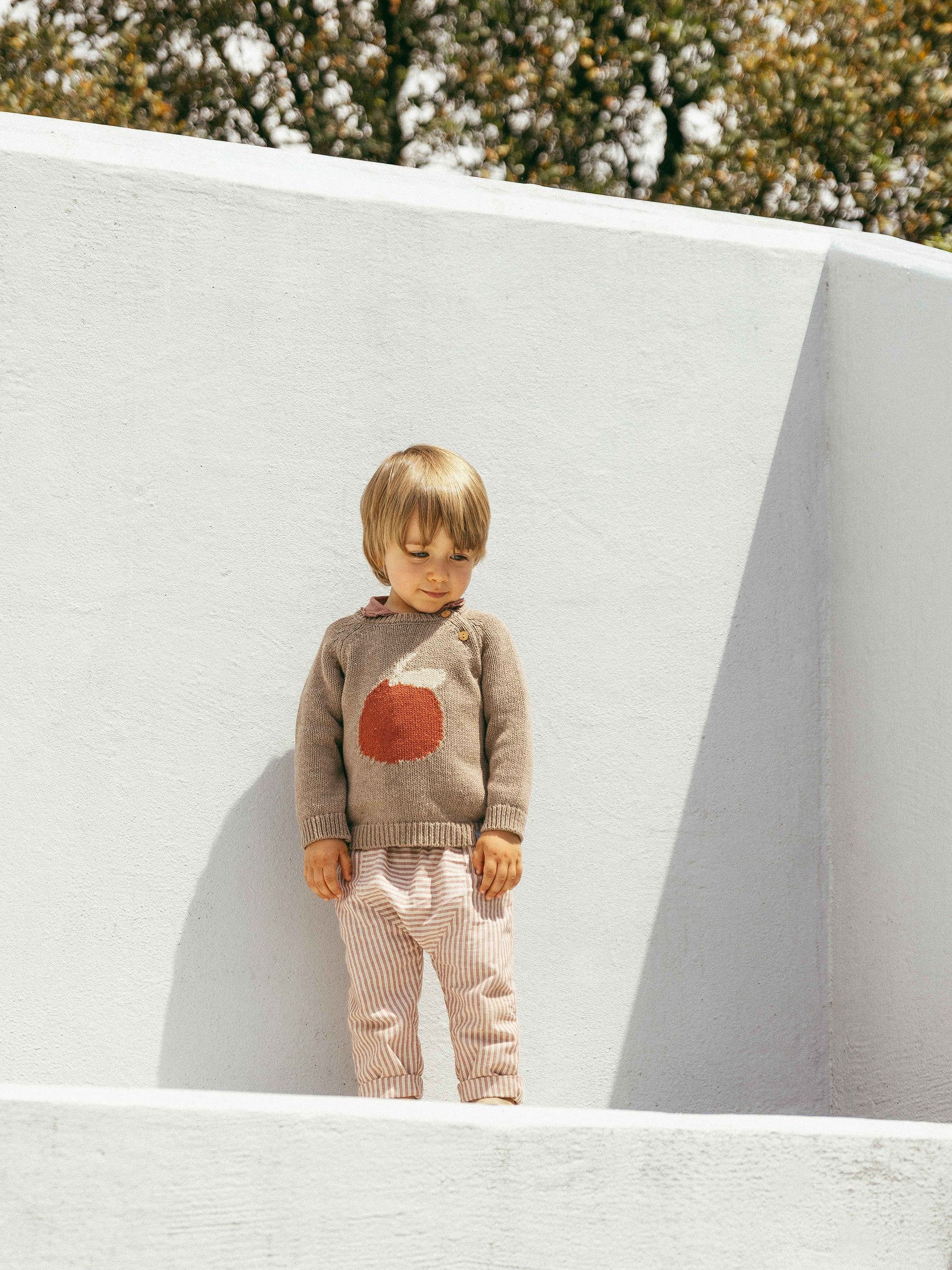 Camisola camel jacquard decote redondo da Snug