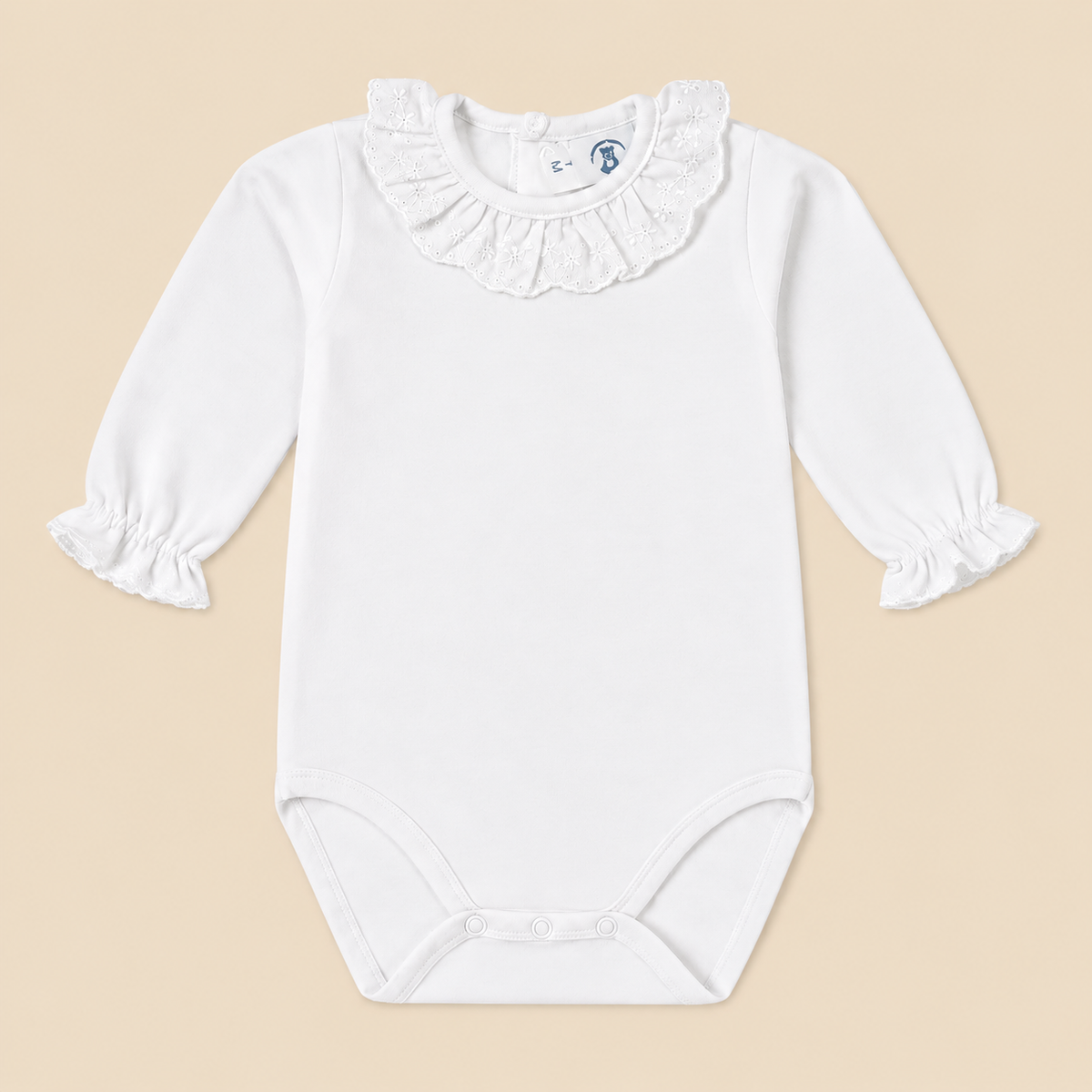 Body branco bordado inglês da The Baby Concept